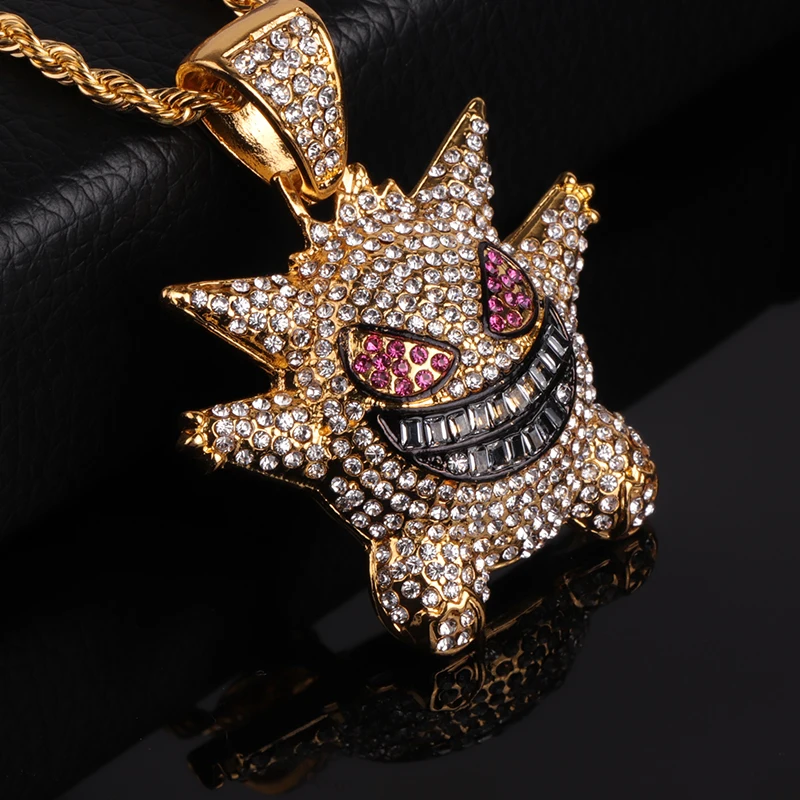 Модное Gengar подвесное ожерелье классическое для мужчин wo для мужчин хип-хоп/рок золотые подвески серебряного цвета цепочка ожерелье ювелирные изделия для мужчин подарки