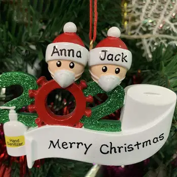 

2020 Christmas Holiday Decorations DIY Name Greetings Snowman Christmas tree Hanging Pendants Personalized Survived Ornament