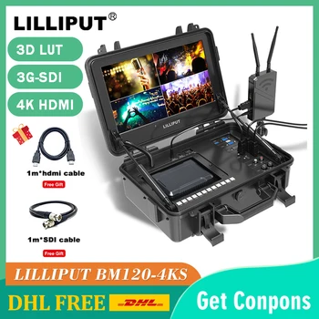 

LILLIPUT BM120-4KS New Hi-Res 2k 4x4K HDMI 3G-SDI Broadcast Director Monitor with HDR 3D-LUT Color Space with wireless cap trans