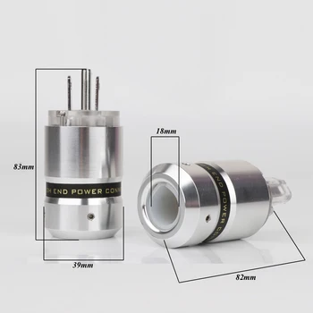 

Rhodium Plated US Power Cable Plug IEC Connector Female+male Plug HIFI AC Power Cable Plug Connector