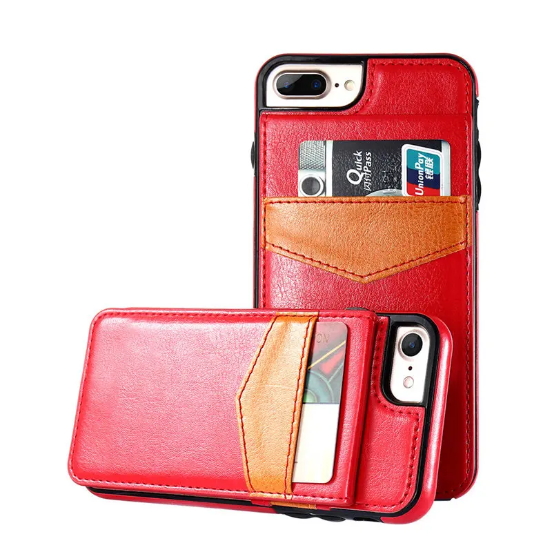 RED CASE 5S Новое прибытие Кожа PU Мода Роскошь Грязь-упорно / Антидетонационные Wallet чехол для Iphone 5 / 5S Горячая сотовый телефон чехол для iPhone5 - Цвет: RED CASE