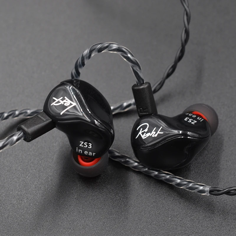 KZ ZS3 1DD Ergonomic Detachable Cable Earphone In Ear Audio Monitors Noise Isolating HiFi Music Sports Earbuds With Microphone