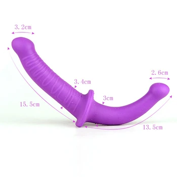 Strapon Dildo Realistic Sex Toys Double Head Soft Silicone Vagina Anal Masturbator Gay Lesbian Adult Sex Toys For Woman Lestbian 5