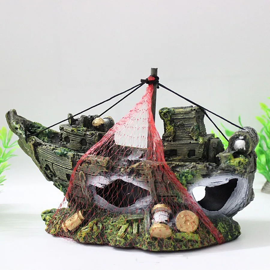 sunken pirate ship aquarium decoration