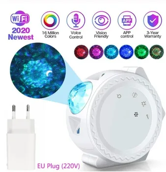 

Starry Sky Projector Sound Activated LED Bluetooth Music Ocean Waving Lights 360 Degree Rotation Night Lighting Lamp for Kids 6