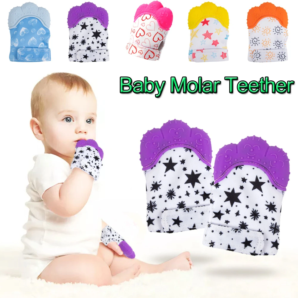 silicone teething mitten