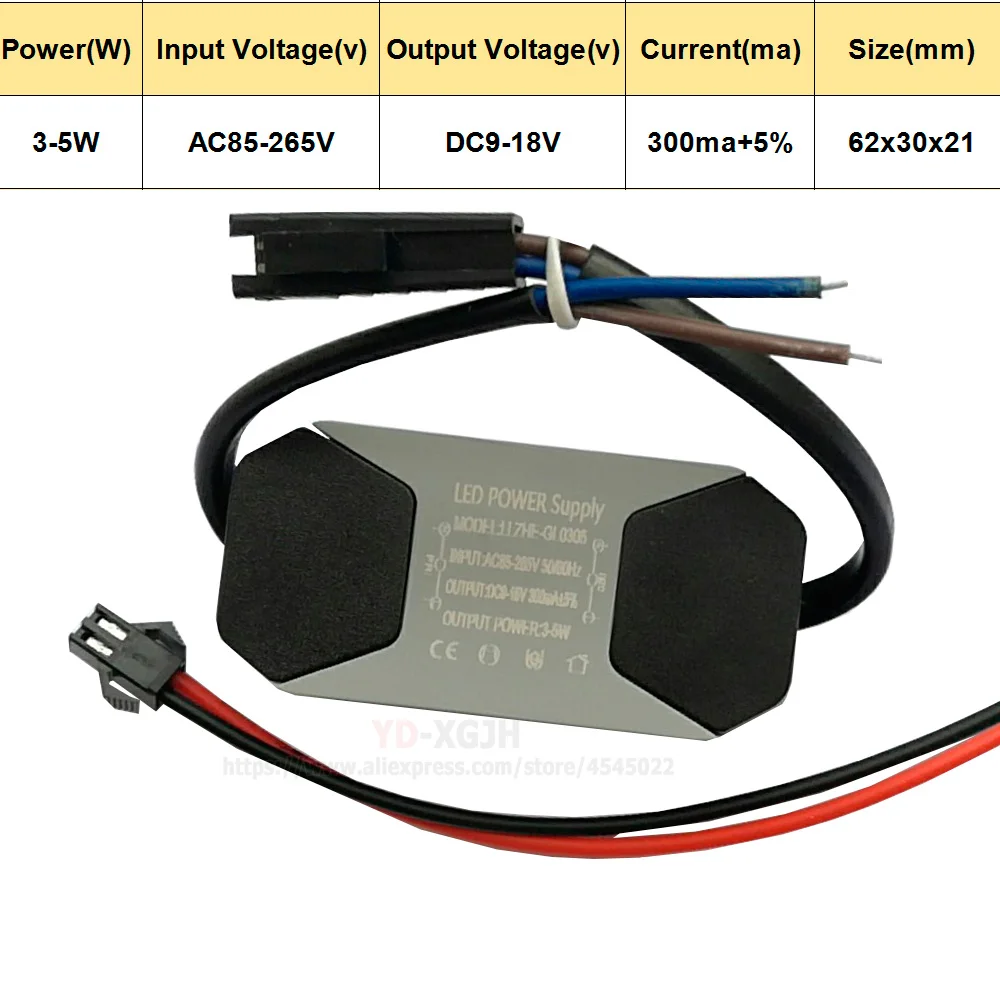 1 Вт-36 Вт 300mA Светодиодный драйвер питания DC12V24V75V адаптер AC85-265V для 12-18 Вт светодиодный ламповый осветительный трансформатор - Цвет: 3-5X1W
