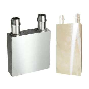 

2 Pcs Primary Aluminum Alloy Water Cooling Block for Liquid Water Cooler Heat Sink System Silver Use for PC Laptop CPU, 40X40Mm