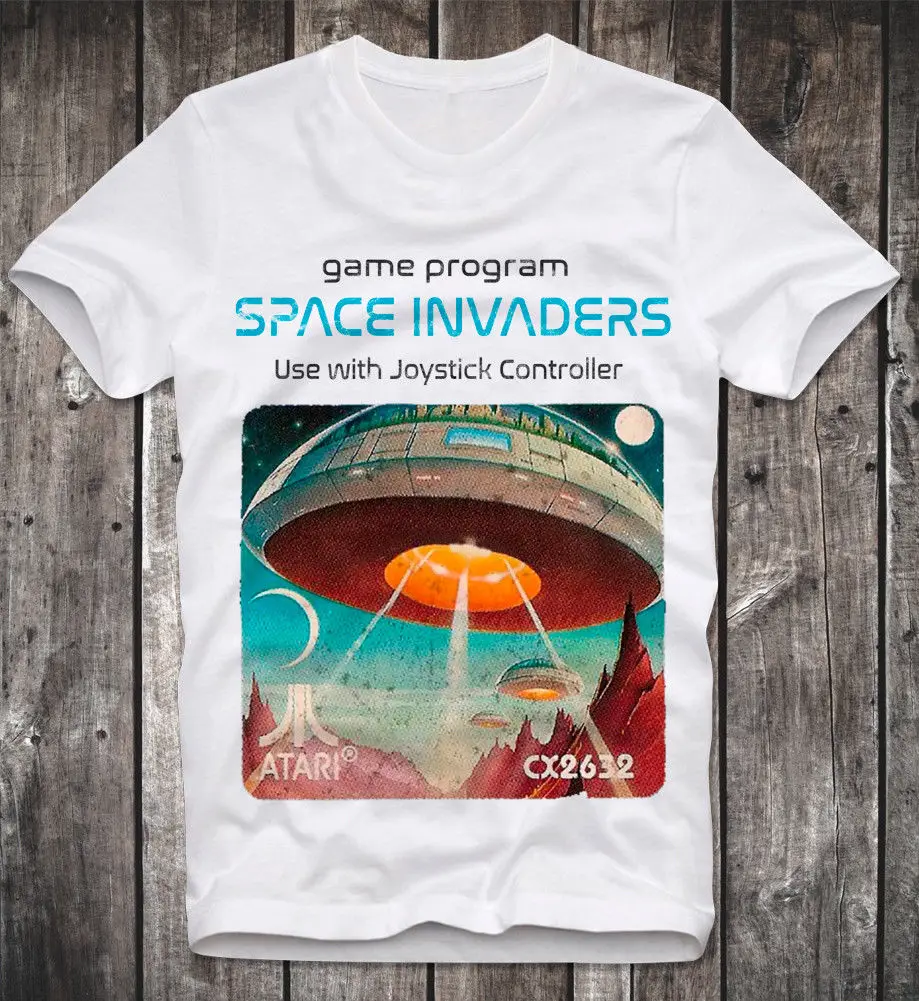 

T SHIRT SPACE INVADERS ATARI C64 AMIGA COMMODORE GAME GAMER GAMING VINTAGE RETRO Short Sleeve T-Shirt 2018 New Arrival Men