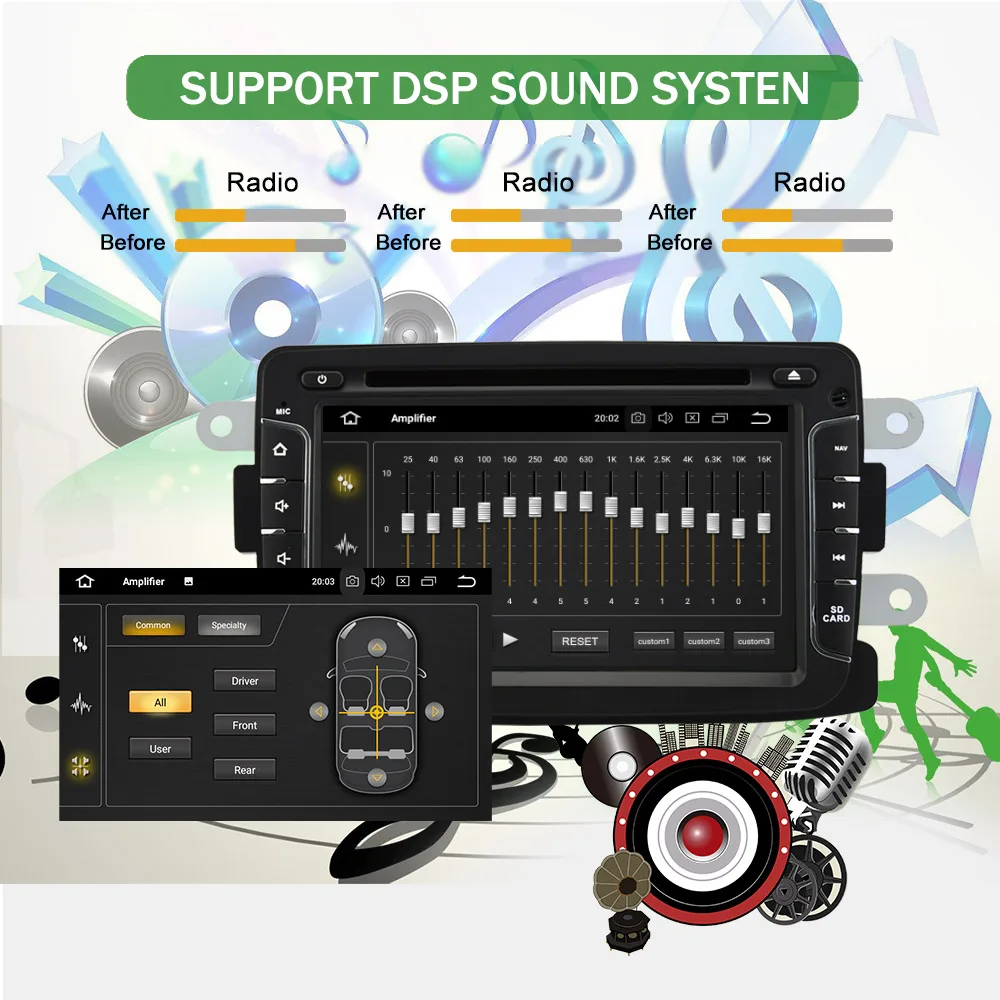 Cheap Bonroad 7" Android 9.  GPS Navigation Radio Car DVD Player For Renault Dacia  Duster Logan Sandero Stereo Car Multimedia Player 1