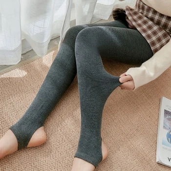 

Winter Women Leggings Thick High Elastic Soild Color Warm Leggins Skinny Stretch Fleece Pants Faux Velvet Leggings High Waist