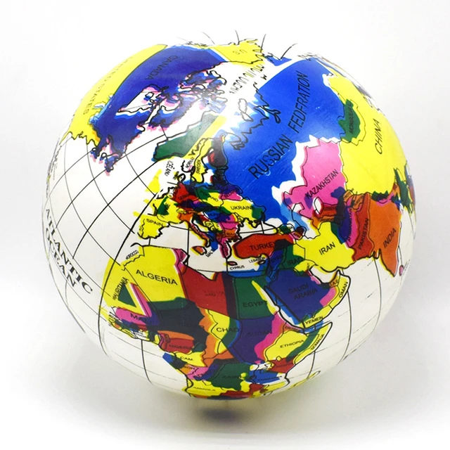 30cm Inflatable World Globe Earth Teaching Geography Map Beach Ball Kids Toy