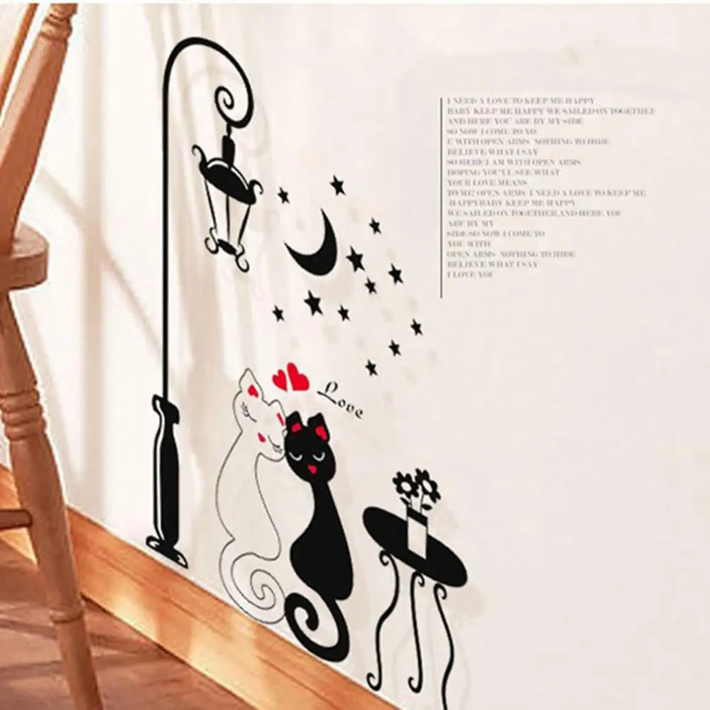 1 шт. пара кошка стикер на стену для детской комнаты лампы и наклейки в форме бабочек Декор наклейки съемный мультфильм прекрасный