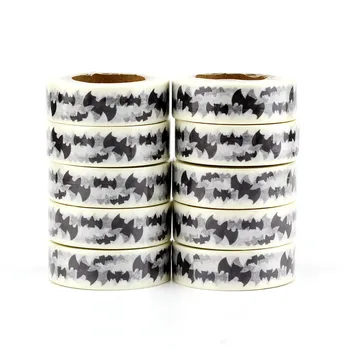 

10pcs/lot Decorative Halloween Washi Tapes Paper Bat DIY Scrapbooking Planner Adhesive Stickers Masking Tapes Kawaii Stationery