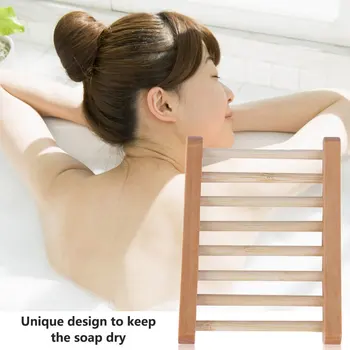 

Natural Wood Soap Dish Wooden Soap Tray Holder Storage Soap Rack Plate Box Container For Bath Shower Plate Bathroom
