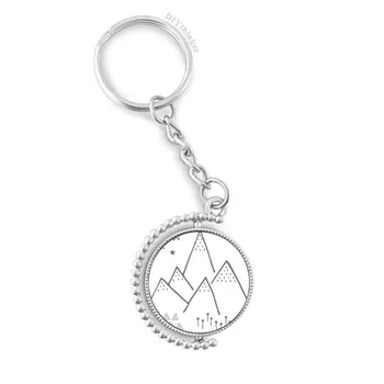 

Leaves Mountain Grass Star Pattern Rotatable Key Chain Ring Keyholder