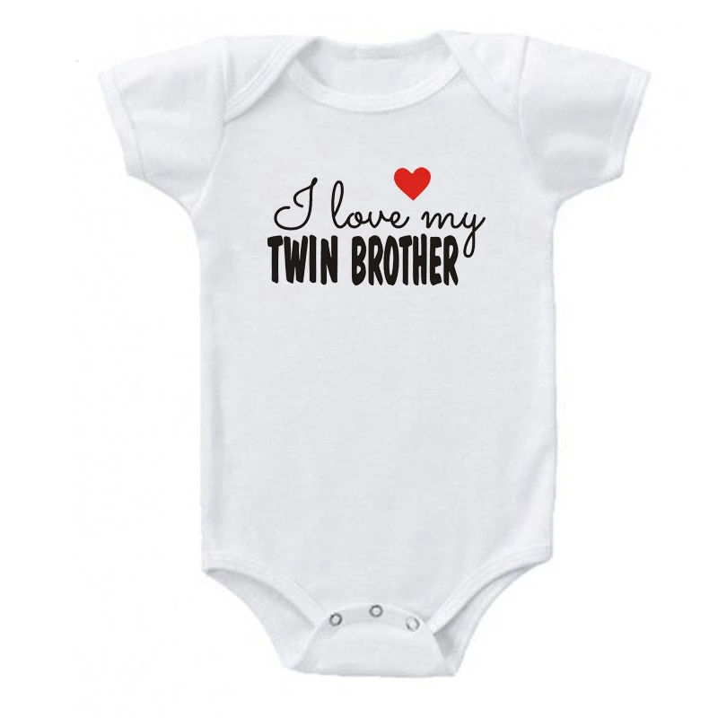 I Love My Two Sister Brother, боди для новорожденных, милый комбинезон с короткими рукавами для маленьких мальчиков и девочек, комбинезон для малышей, одежда для близнецов