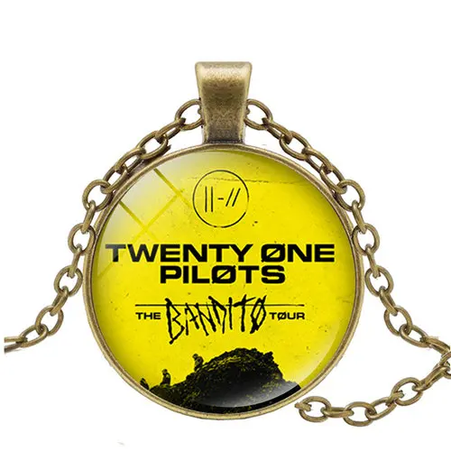 Hot Rock Band Twenty One Pilots Fashion Long Necklace Silver Chain Retro Logo Glass Cabochon Pendant Hiphop Jewelry | Украшения и