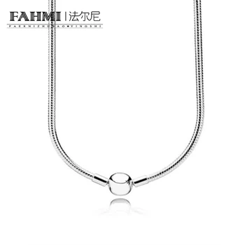 

FAHMI 100% 925 sterling silver classic basic necklace ladies clavicle chain snake bone chain silver jewelry gift factory direct