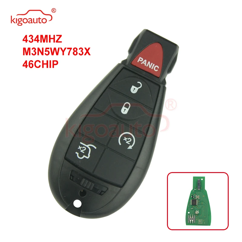 Kigoauto #5 M3N5WY783X Fobik Key 5 Button 434Mhz For Chrysler Town & Country 2008 2009 2010 2011