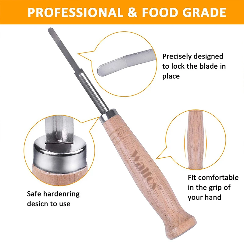 Bread Cutter WALFOS Bread Lame European Bread Arc Curved Knife Western-style Baguette Cutting French Toast