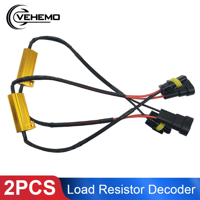 

2pcs Auto Car 9005/9006/HB3/HB4 LED Light Load Resistor Decoder 50W 6Ohm