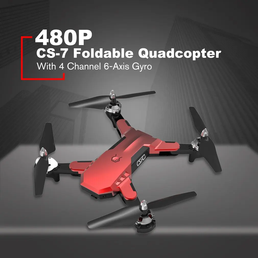 

CS-7 Foldable Quadcopter With 4 Channel 6-Axis Gyro UAV 480P 720P 1080P Camera Speed Adjustable Headless Mode Gravity Sensing