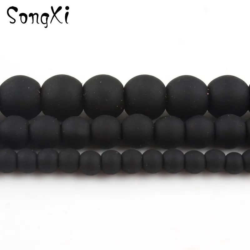 4 6 8mm Natural Stone Beads Black Hematite Round Loose for Beadwork Jewelry Making DIY Bracelet Necklace Wholesale 15 Inch | Украшения и