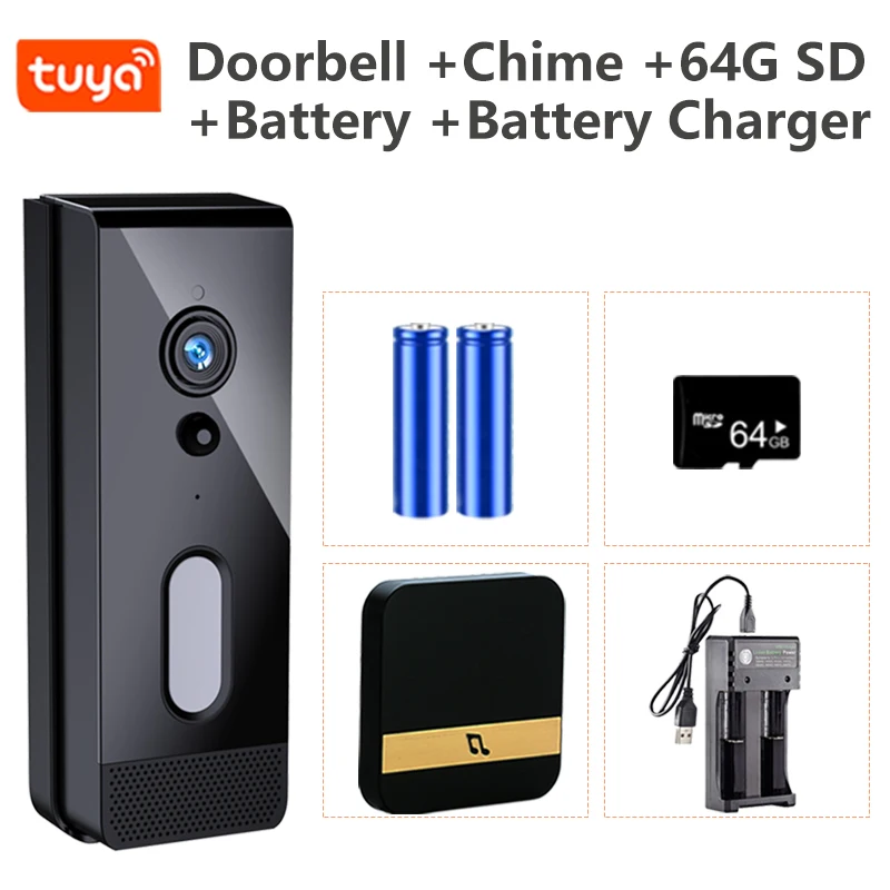 intercom with screen Tuya Video Doorbell WiFi Outdoor Door bell Waterproof IP65 Battery Intercom Smart Home Google Alexa Wireless Door Phone Camera aiphone intercom Door Intercom Systems