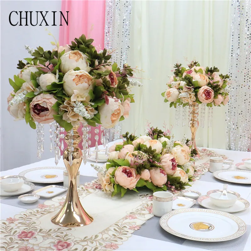

CHUXIN new artificial peony flower row table flower wedding hotel table sign in Taiwan road lead home Christmas DIY decoration