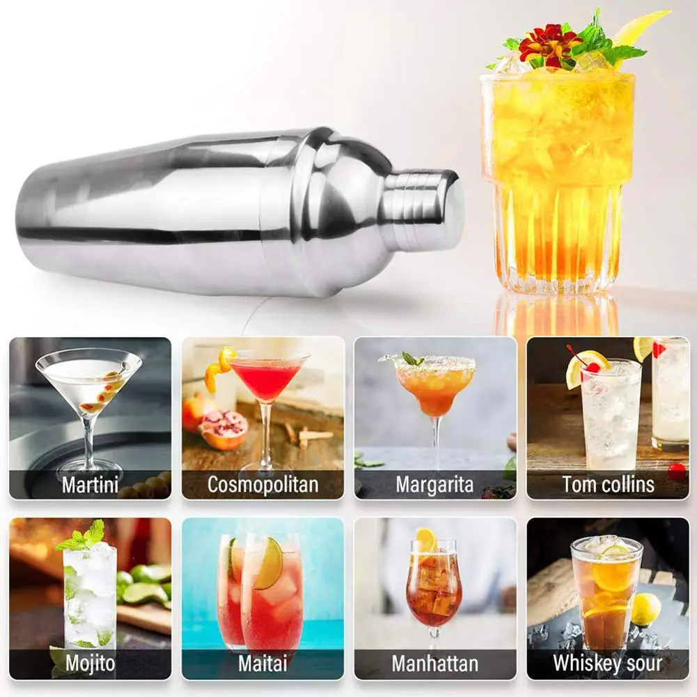 700ml Stainless Steel Cocktail Shaker Wine Juice Milk Teas Mixer Home