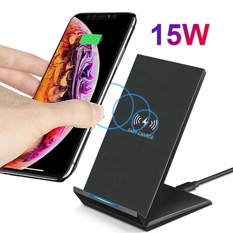 New Qi Wireless Charger Stand For IPhone X XS 8 XR Samsung S9 S10 S8 S10E 15W Fast Charging Dock Station Phone | Мобильные телефоны