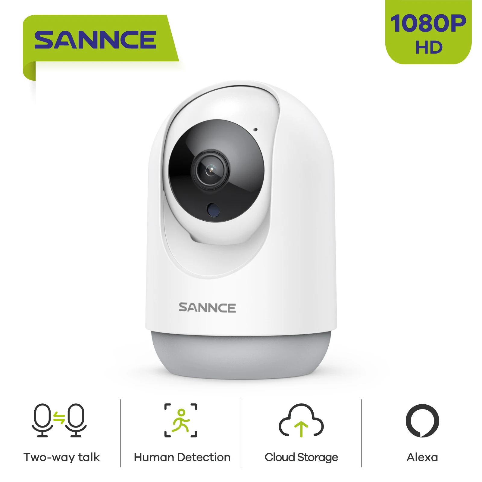 SANNCE IP Camera 1080P WIFI Wireless Smart Home Security Camera Alexa Surveillance 2 Way Audio