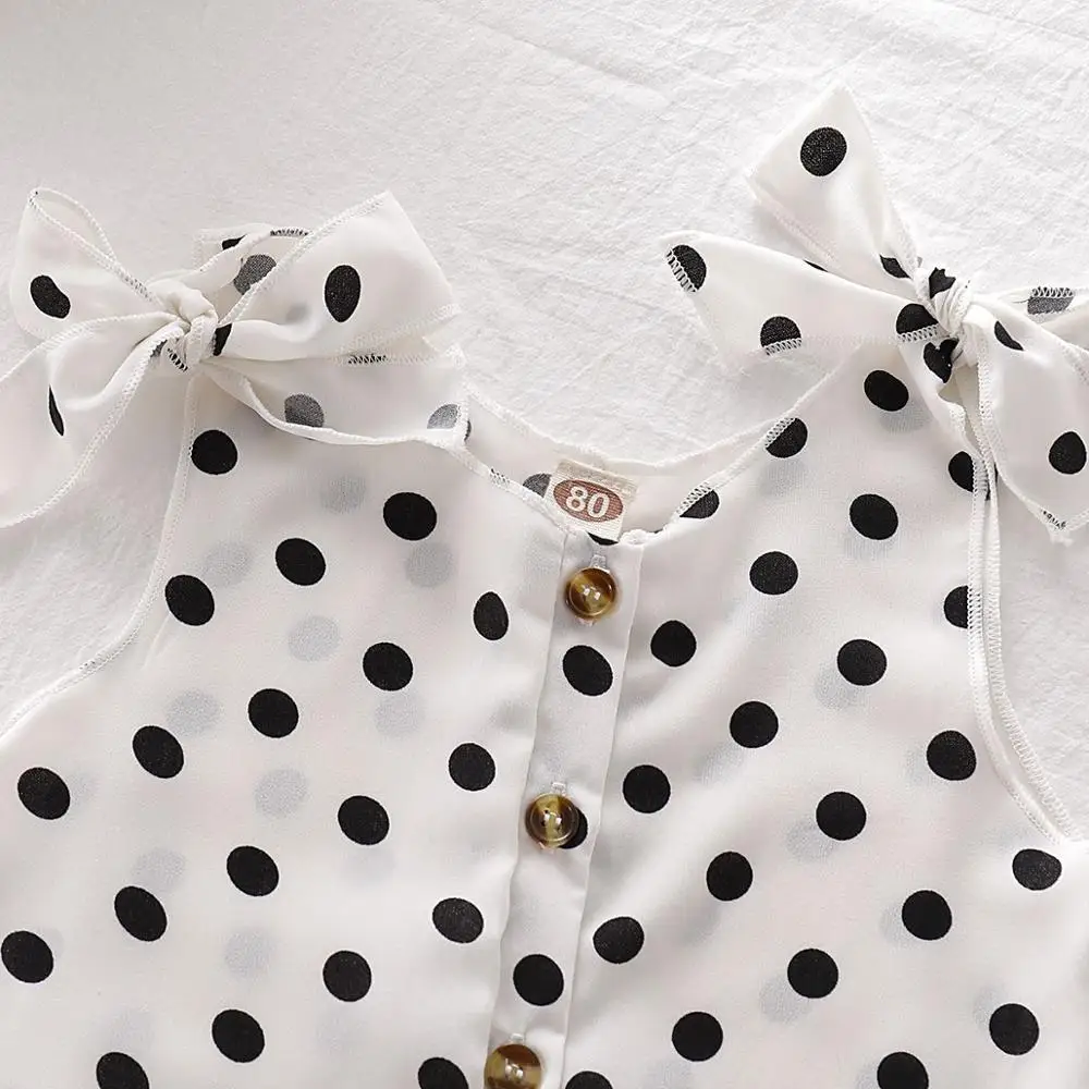 Baby Rompers for Girls Fashion Dots Print Newborn Bebes Jumpsuits Pajamas Summer Sleeveless Infant Sunsuit Children Clothes 1-5Y