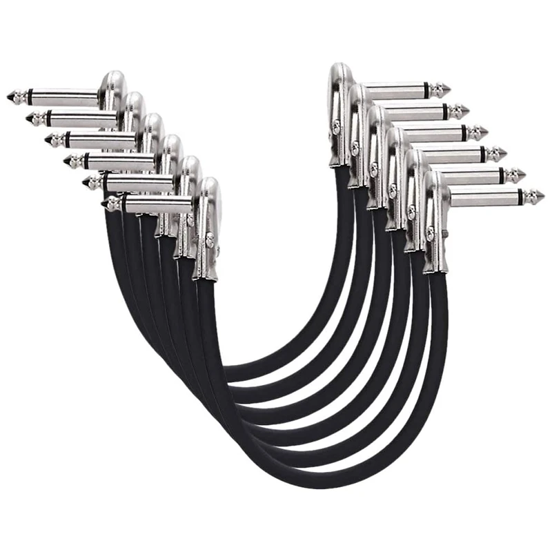 

6Pcs 1/4 Inch Guitar Effect Pedal Instrument Patch Cable - 6 Inch