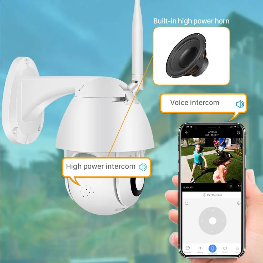 IP камера с сиреной 1080P Wi Fi 2 МП 4 кратный зум|Камеры видеонаблюдения| |