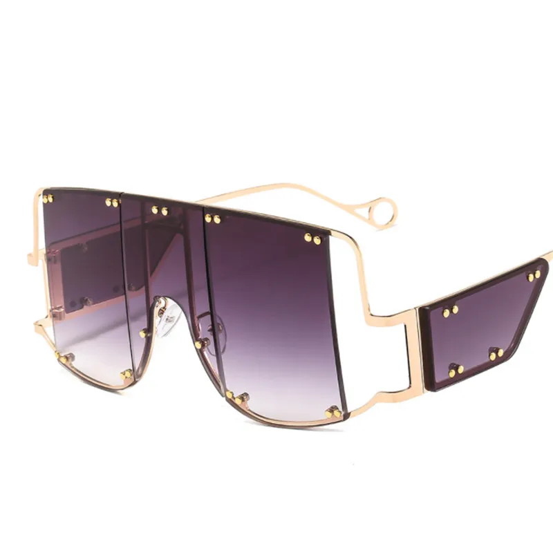 women sunglasses new Europe and America big box metal piece split mask retro men and women fashion personality sunglasses - Lenses Color: 4