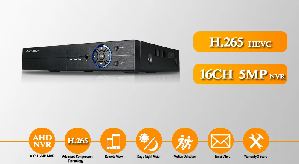 AHCVBIVN CCTV DVR 16Ch цифровой видеорегистратор AHD 16 каналов 1080P Гибридный домашний видеорегистратор безопасности 5.0MP HDMI выход Onvif P2P