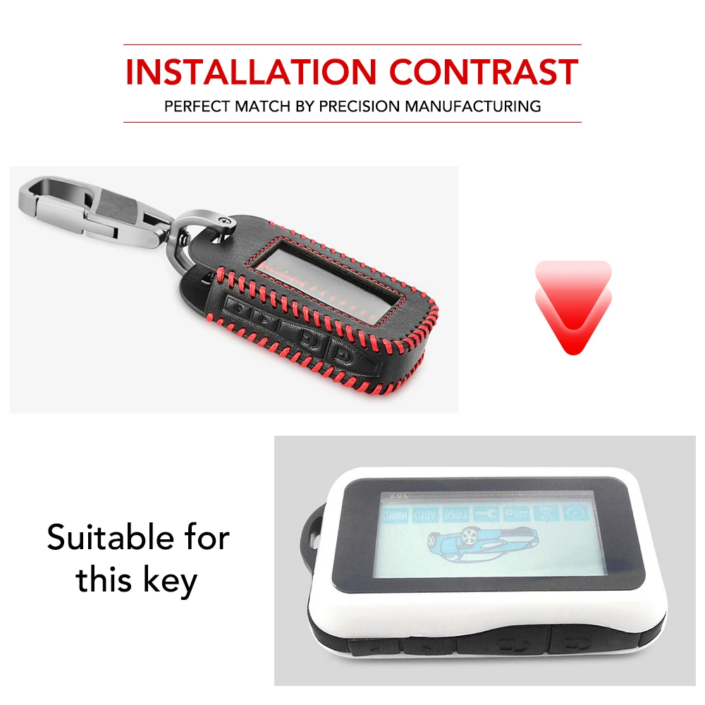 Leather Car Key Case For StarLine E90 E60 E63 E93 E95 E66 E96 Two Way Car Alarm LCD Remote Controller Cover Keychain Bag key case key case cover car key shell remote control case cover