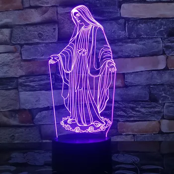 

Blessed Virgin Mary 3d Led light 7 Color 3d Led Night Lamps For Kids Touch Led Usb Table Lampe Baby Sleeping Light God bless you