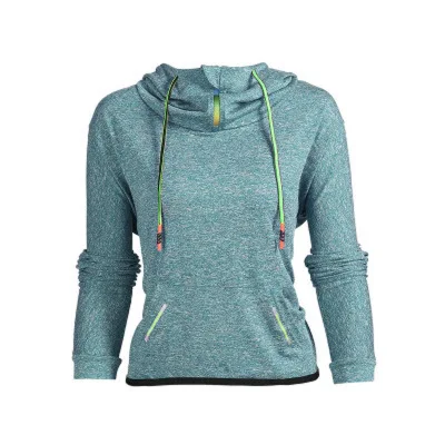 Женские куртки для бега с длинным рукавом с капюшоном, рубашки для йоги, спортивная верхняя одежда, толстовки на молнии, спортивные топы для фитнеса, женская спортивная одежда - Цвет: Зеленый