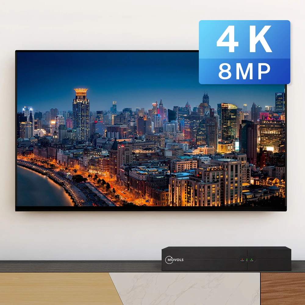 Система видеонаблюдения MOVOLS 4K Ultra HD 8 каналов H.265 DVR Мп ИК камер наблюдения с