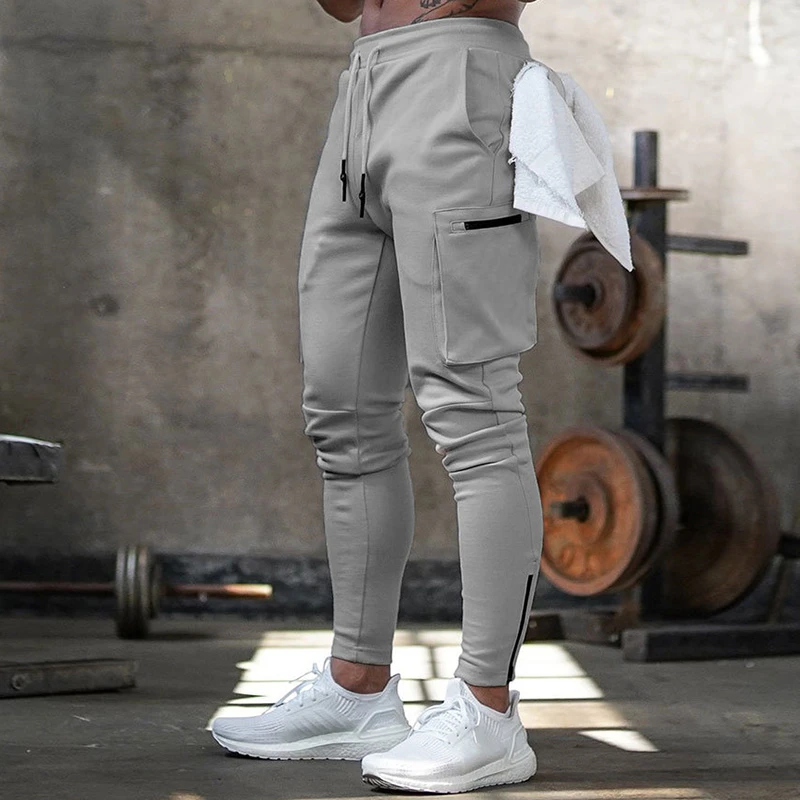 Jogging Men's 2021 Street Pants Multi-Zipper Pocket Muscle Men's Pants Sports Pants Sportswear Men's Cotton Casual Pants best joggers for men