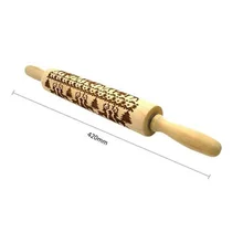 Деревянные рождественские Скалки Выгравированные тиснение торт тесто ролик инструменты для выпечки