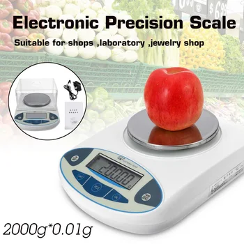

2000x0.01g Digital Scale LCD Lab Laboratory Analytical Balance Electronic Precision Jewelry Scale Mini Portable Weight Scale 2kg