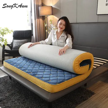 

SongKAum Crystal Velvet Embroidered Memory Foam Three-dimensional Mattresses Thicken Keep warm Tatami Foldable Mattress