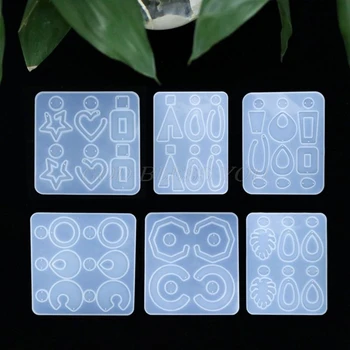 

6Pcs Crystal Resin Mold Geometric Irregular Earring Necklace Mould Pendant Making Tool DIY Crafts Drop Shipping
