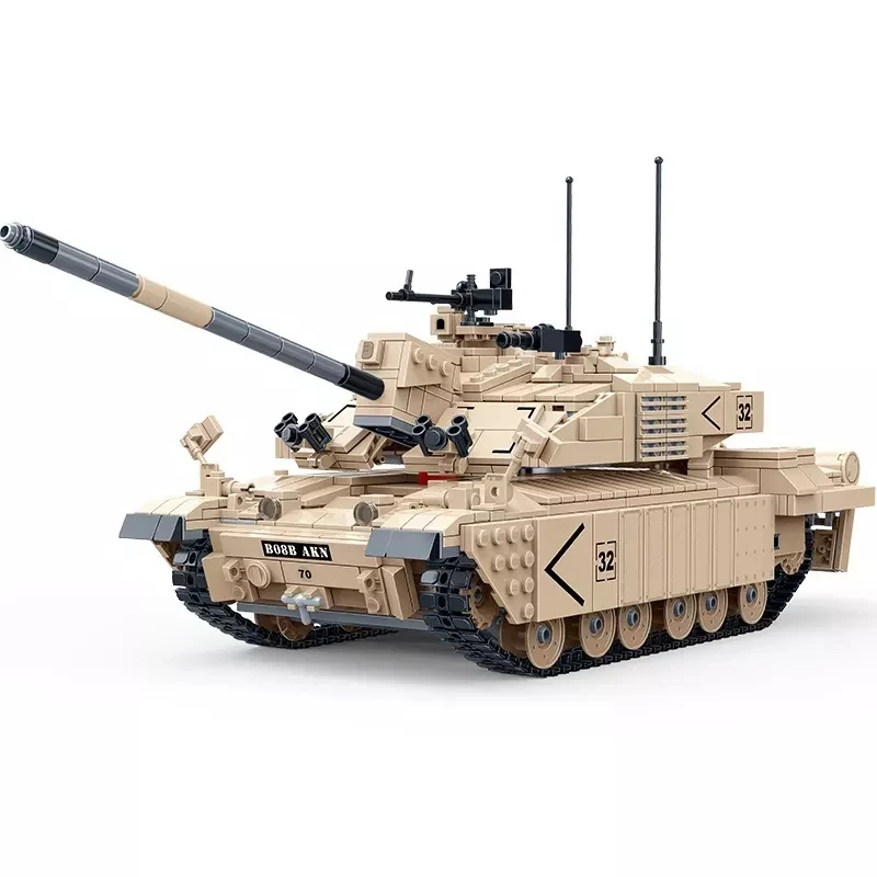 

World War 2 WW2 Soldiers Armored Vehicle Challenger Ⅱ Main Battle Tank Military SWAT Army Building Blocks Assemble Cities Toys