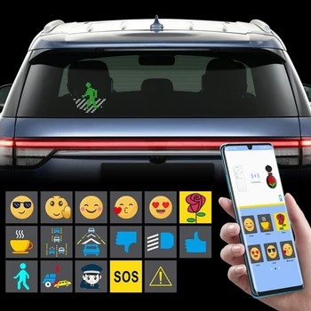 

Car Sticker Bluetooth ligent LED Expression Sticker Emoticons APP Voice/Manual Control Interior Taxi Decorative