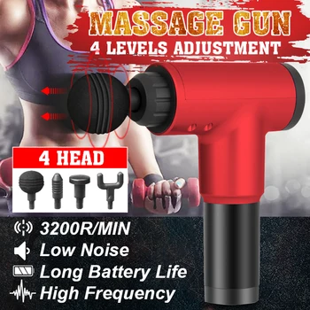 

4200r/min Professional Electric Massage Guns Head Body Muscle Deep Tissue Therapy Vibration Massager Lcd Muscle Deep Relaxation